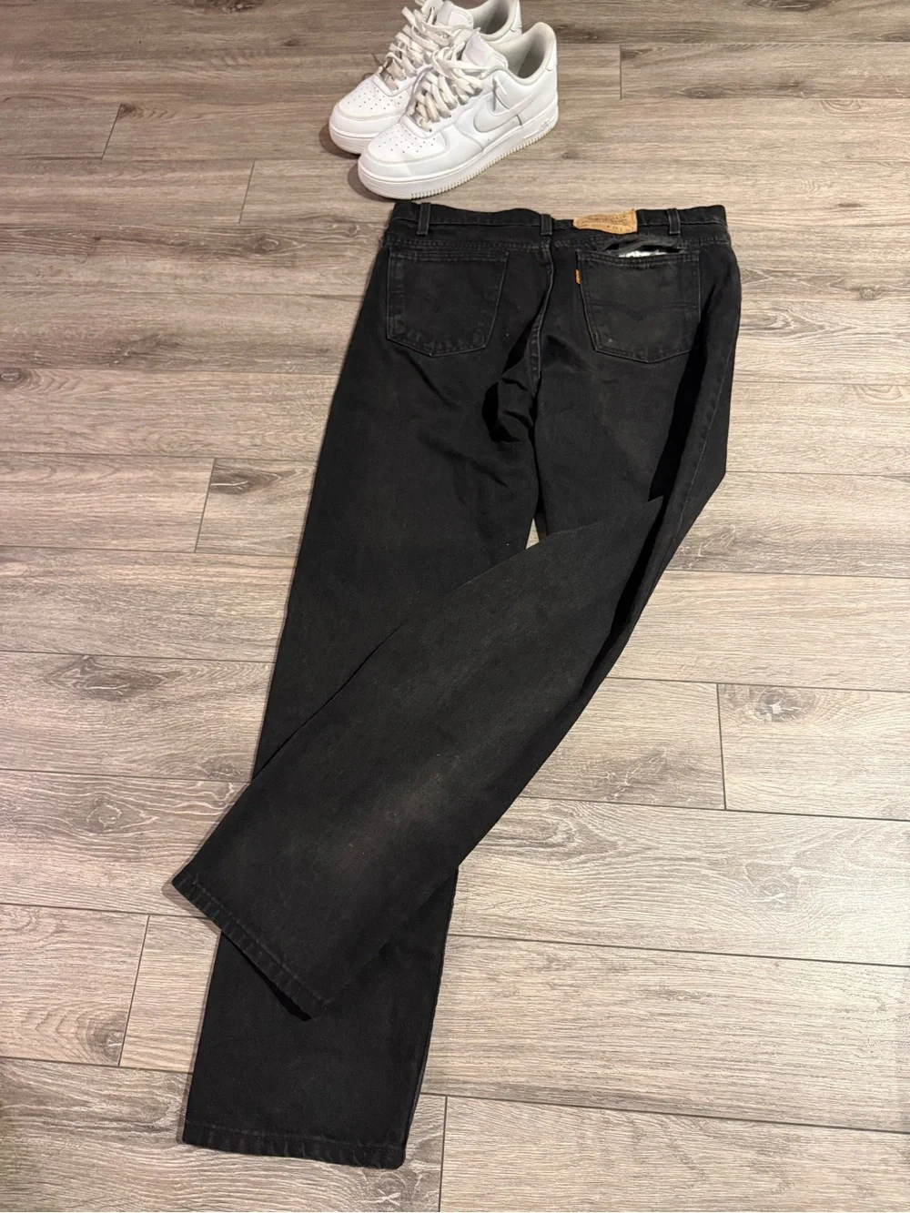 RARE Vintage 90’s 505 Levi's  Distressed Black Straight Leg Jeans